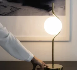 Lampe*Faro Lampe à poser, Le vita, , LED, 2700k, 570lm, L15cm, H5,8cm - blanc, or