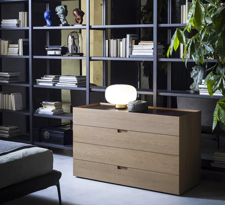 Lampe*Tooy Lampe à poser, Legier 557.34, , IP40, LED, 2700K, 800lm, Ø35cm, H26cm - verre opalin blanc et base laiton brossé