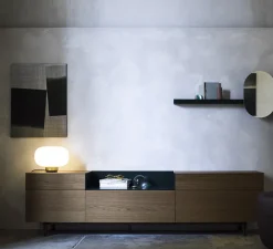 Lampe*Tooy Lampe à poser, Legier 557.34, , IP40, LED, 2700K, 800lm, Ø35cm, H26cm - verre opalin blanc et base laiton brossé