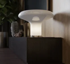 Lampe*Artemide Lampe à poser, Lesbo, , Ø52cm, H37cm - blanc fumé