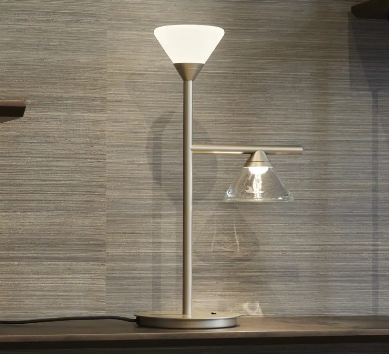 Lampe*Tooy Lampe à poser, Lifa, 565.32, , IP40, LED, 2700K, 700 lm, L18cm, H49,5cm - or chaud, globes opalin et transparent