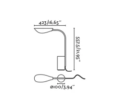 Lampe*Faro Lampe à poser, Liggera, , L10cm, H55,75cm - noir