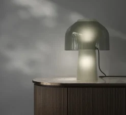 Lampe à poser, Lilly, verre fumé, gris fumé, Ø36cm, H48cm - Karman