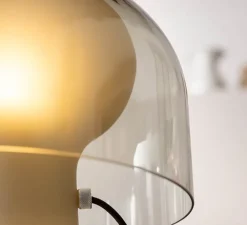 Lampe à poser, Lilly, verre fumé, gris fumé, Ø36cm, H48cm - Karman