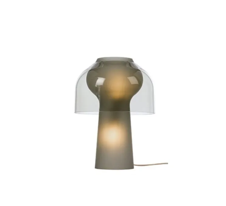 Lampe à poser, Lilly, verre fumé, gris fumé, Ø36cm, H48cm - Karman