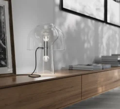 Lampe*Karman Lampe à poser, Lilly, verre , , Ø36cm, H48cm - transparent