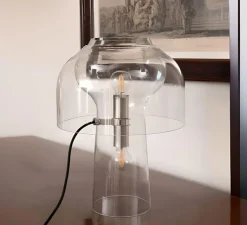 Lampe*Karman Lampe à poser, Lilly, verre , , Ø36cm, H48cm - transparent