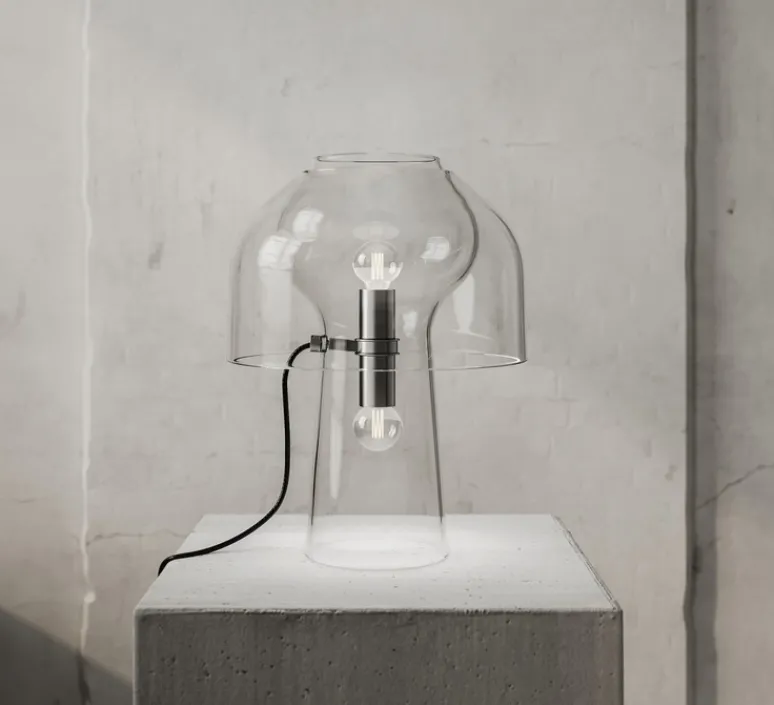 Lampe*Karman Lampe à poser, Lilly, verre , , Ø36cm, H48cm - transparent