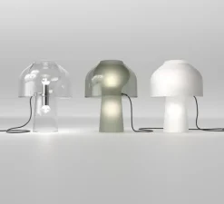 Lampe*Karman Lampe à poser, Lilly, verre , , Ø36cm, H48cm - transparent