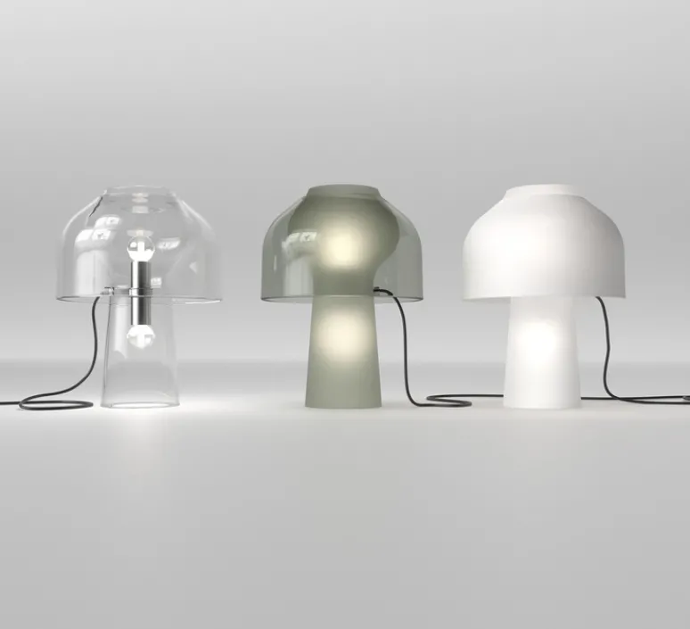 Lampe*Karman Lampe à poser, Lilly, verre , , Ø36cm, H48cm - transparent