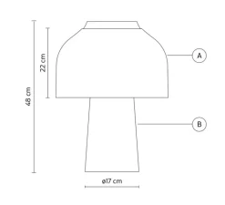 Lampe*Karman Lampe à poser, Lilly, verre , , Ø36cm, H48cm - transparent