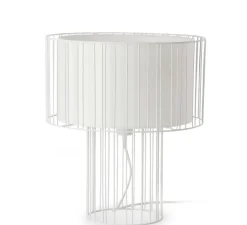 Lampe*Faro Lampe à poser, Linda, , LED, H47cm, Ø40cm - blanc