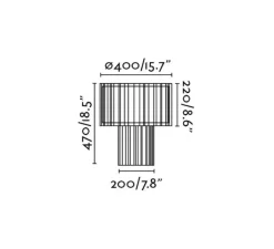 Lampe*Faro Lampe à poser, Linda, , LED, H47cm, Ø40cm - blanc