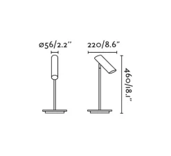 Lampe*Faro Lampe à poser, Link, , LED, H46cm, Ø15cm - noir