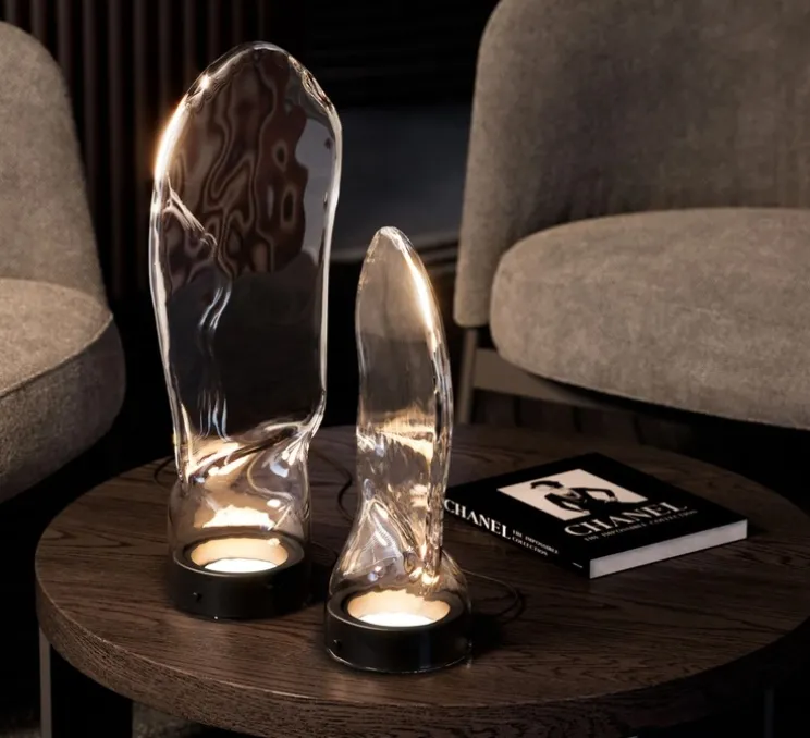 Lampe à poser, Làmpara F69, transparent, IP40, LED, dim, 2700K, 1200 lm, Ø12,5cm, H39,5cm - Fabbian