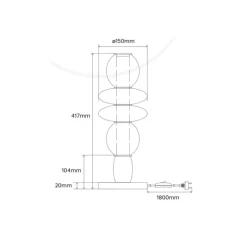 Lampe à poser, Léonor, doré miroir, fumé, Ø15cm, H41,7cm - Elements lighting