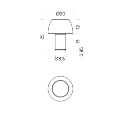 Lampe*Nemo Lighting Lampe à poser, Lorosae, réédition d'Alavaro Siza, , IP54, LED, dim, 2700K, 380 lm, Ø20cm, H25cm - bleu océan