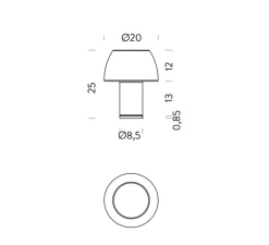 Lampe*Nemo Lighting Lampe à poser, Lorosae, réédition d'Alavaro Siza, , IP54, LED, dim, 2700K, 380 lm, Ø20cm, H25cm - jaune sorrento