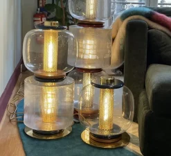 Lampe*Sarah Lavoine Lampe à poser, Loulou 2 modules, , Ø34cm, H72cm - Bleu minuit