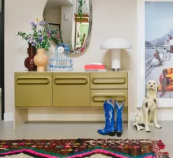 Lampe*HKLIVING Lampe à poser, Lounge, , Ø47cm, H49cm - HK Living blanc, chrome