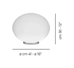 Lampe à poser, Lucciola LT M, blanc mat, nickel satiné, Lcm, H30cm - Vistosi