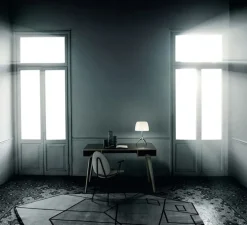 Lampe à poser, Lumiere grande, aluminium, blanc chaud, Ø26cm, H45cm - Foscarini