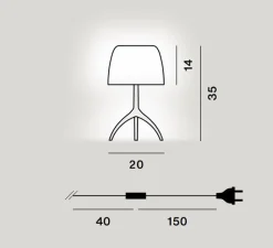 Lampe*Foscarini Lampe à poser, Lumiere Piccola Nuances, , Ø20cm, H35cm - sahara, jaune