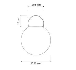 Enfants|Lampe*In-es.artdesign Lampe à poser, Luna Take Away, , dim, LED, 3000K, Ø35cm, H50cm - blanc avec poignée bronze