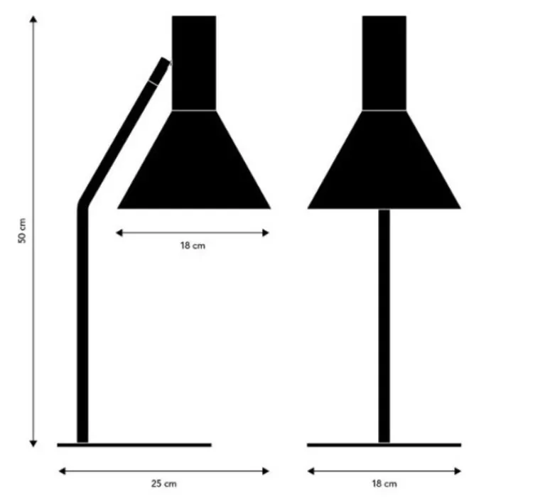 Lampe*Frandsen Lampe à poser, Lyss, , L18cm, H50cm - amande mat