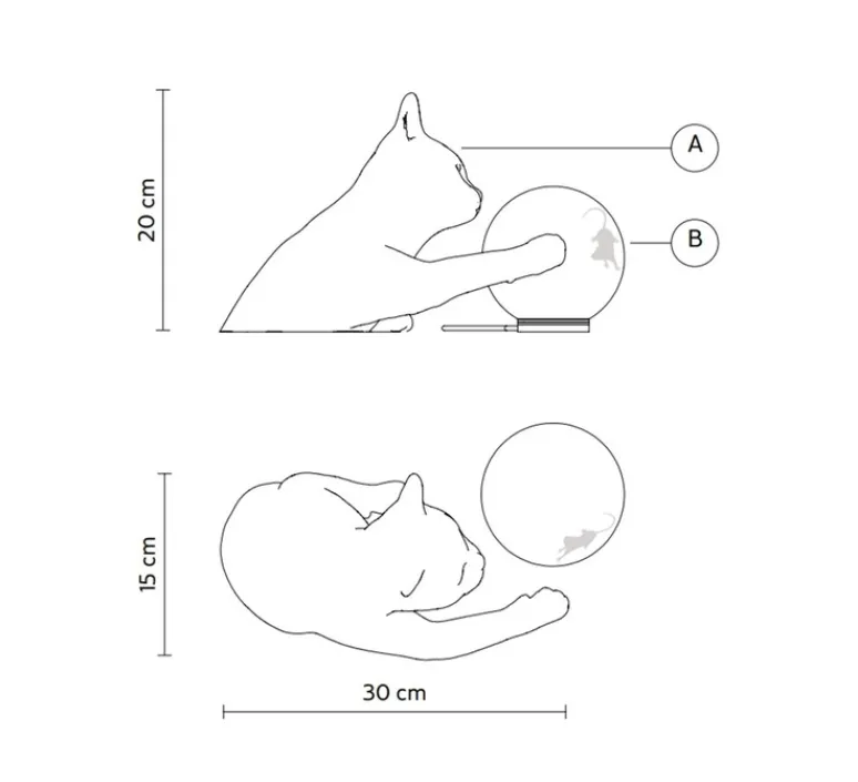 Lampe*Karman Lampe à poser, Maoo, , L30cm, H20cm - blanc mat, verre givré