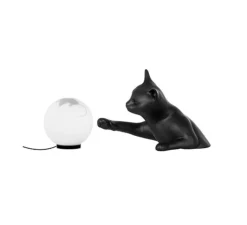 Lampe*Karman Lampe à poser, Maoo, , L30cm, H20cm - gris charbon mat, verre givré