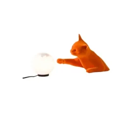 Lampe à poser, Maoo, orange, verre givré, L30cm, H20cm - Karman
