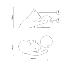 Lampe à poser, Maoo, orange, verre givré, L30cm, H20cm - Karman