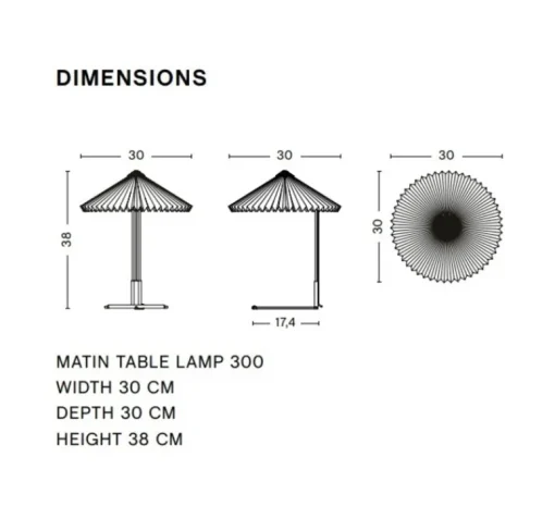 Lampe*HAY Lampe à poser, Matin 300, , LED, dim, 2800K, 150 lm, Ø30cm, H38cm - violet lavande, base miroir
