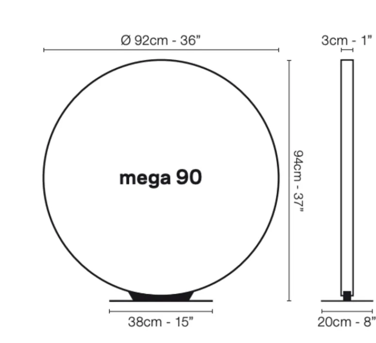 Lampe*Le Deun Lampe à poser, mega 90, , LED, 2700K, 1584lm, Ø92cm, H94cm - noir