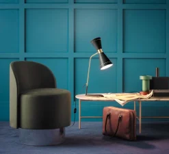 Lampe*Stilnovo Lampe à poser, Megafono , , P31,1cm, H62cm - noir, laiton