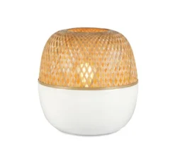 Lampe à poser, Mekong L, blanc, bambou, H33cm, Ø30cm - Good&Mojo
