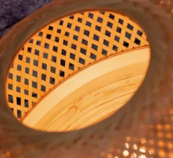 Lampe à poser, Mekong L, blanc, bambou, H33cm, Ø30cm - Good&Mojo