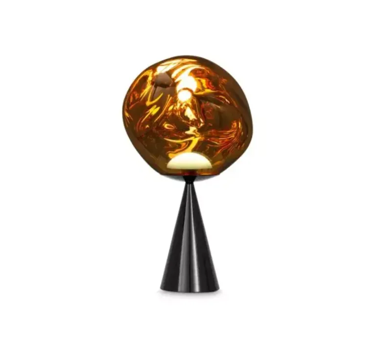 Lampe*Tom Dixon Lampe à poser, Melt Cone Fat, , LED, dim, 3000K, 800 lm, Ø25cm, H46,5cm - or