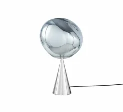 Lampe à poser, Melt Cone Fat, argent, LED, dim, 3000K, 800 lm, Ø25cm, H64,5cm - Tom Dixon