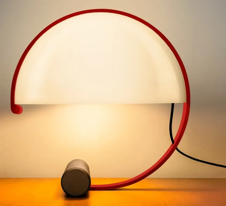 Lampe à poser, Meta, Rouge et noir, L37,5cm, H39,6cm - Stilnovo