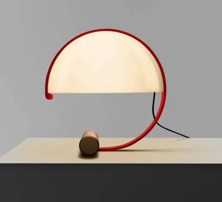 Lampe à poser, Meta, Rouge et noir, L37,5cm, H39,6cm - Stilnovo