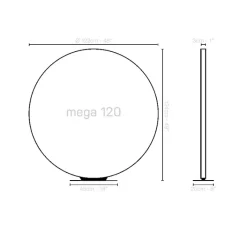 Lampe*Le Deun Lampe à poser, Méga 120, , LED, dim, 2700K, 2112 lm, L122cm, H124cm - blanc