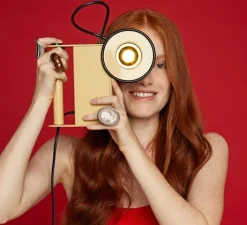 Lampe*Stilnovo Lampe à poser, Minibox, , LED, dim, 3000K, 620 lm, Ø10,3cm, H18,8cm - café