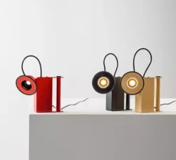 Lampe*Stilnovo Lampe à poser, Minibox, , LED, dim, 3000K, 620 lm, Ø10,3cm, H18,8cm - café