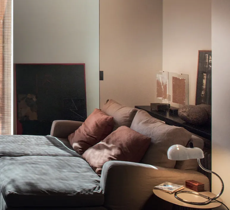 Lampe*Stilnovo Lampe à poser, Minitopo, , L19,4cm, H36cm - blanc et chrome