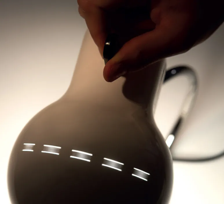 Lampe*Stilnovo Lampe à poser, Minitopo, , L19,4cm, H36cm - blanc et chrome