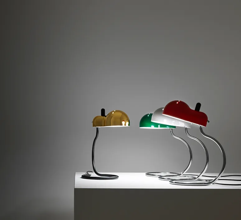 Lampe*Stilnovo Lampe à poser, Minitopo, , L19,4cm, H36cm - blanc et chrome