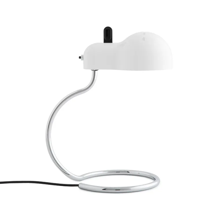 Lampe*Stilnovo Lampe à poser, Minitopo, , L19,4cm, H36cm - blanc et chrome