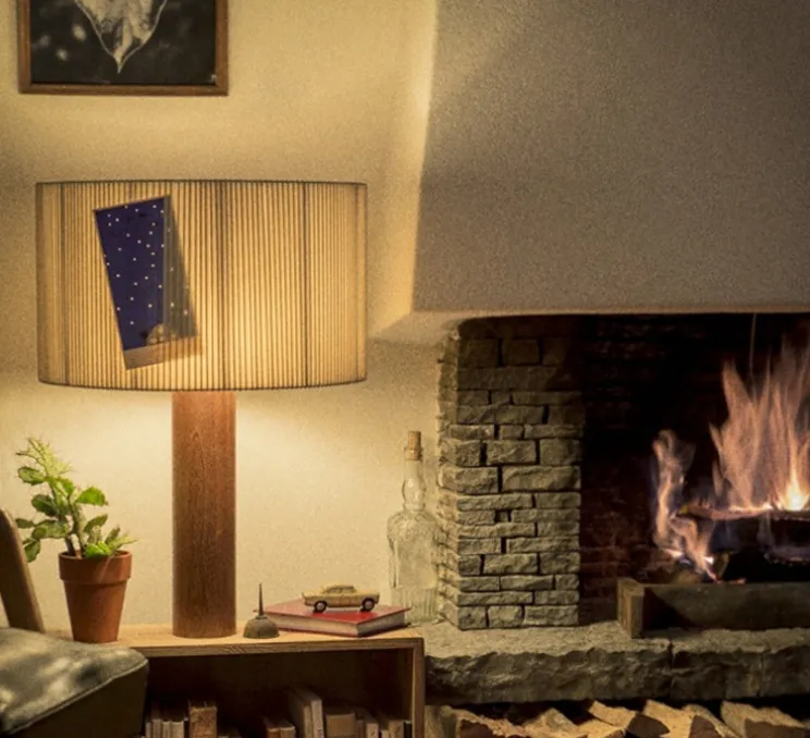 Lampe à poser, Moragas, Sapele, Ø45cm, H62cm - Santa & Cole